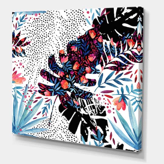 Designart - Tropical Floral Patchwork I